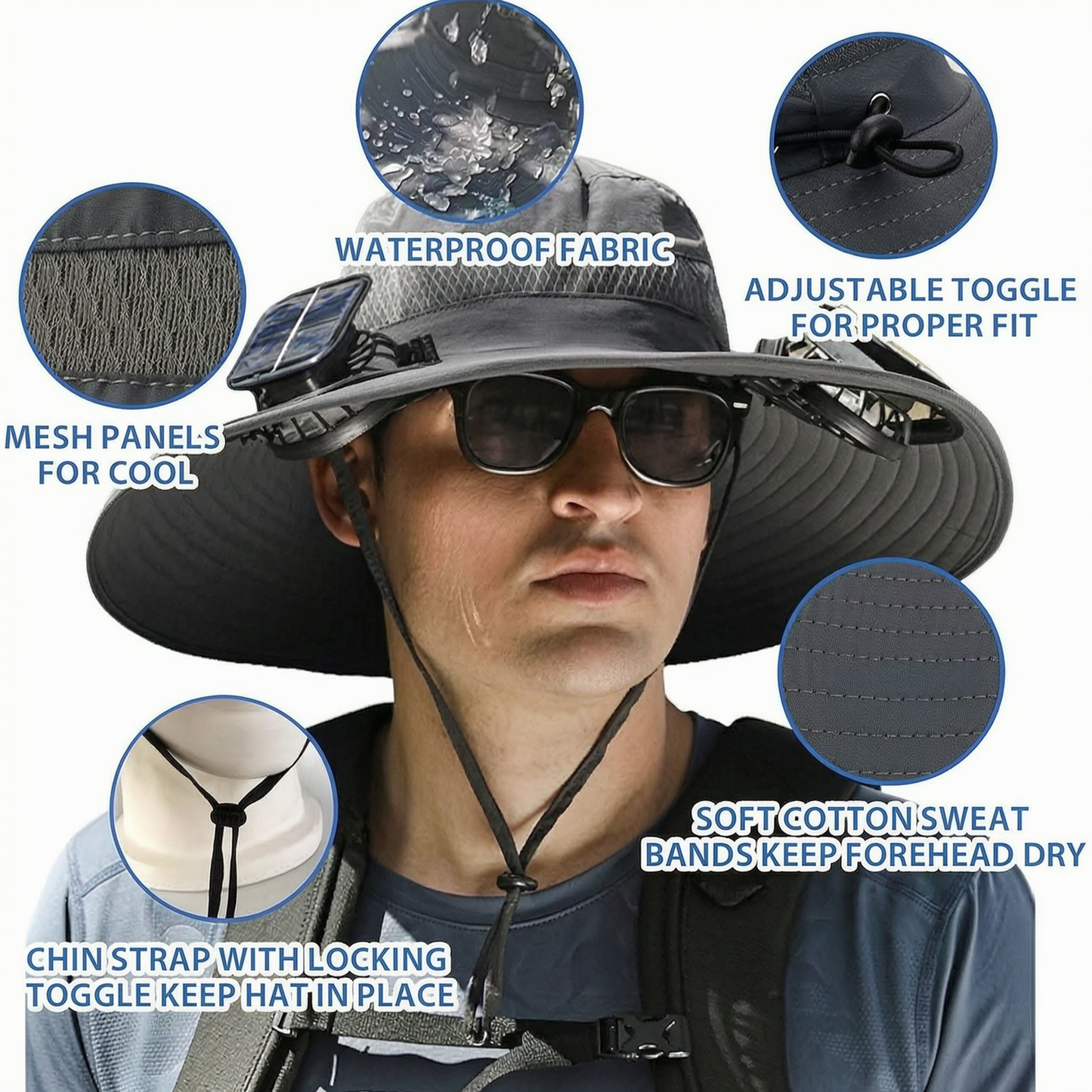 Ultra-Light Waterproof Dual-Motor Solar Fan — Lighter Than a Baseball (Only 9oz) 🔥Last Day 50% OFF
