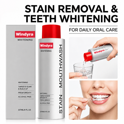 🔥LAST DAY Buy 2 Get 1 Free-Windyra Stain Whitening Mouthwash for White Teeth, Freshens Breath with Essential Oils