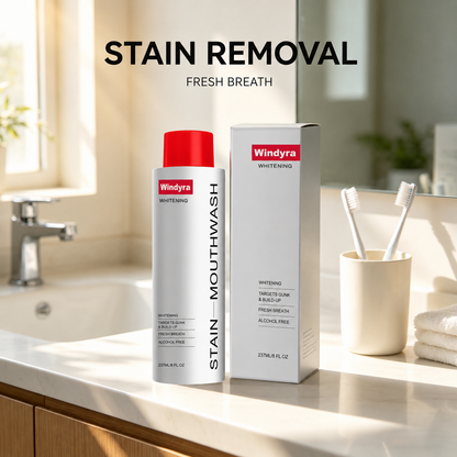 🔥LAST DAY Buy 2 Get 1 Free-Windyra Stain Whitening Mouthwash for White Teeth, Freshens Breath with Essential Oils
