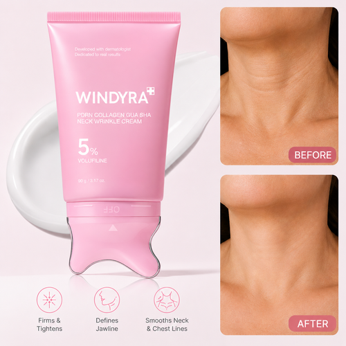 🔥LAST DAY Buy 2 Get 1 Free-Windyra PDRN Collagen Gua Sha Neck Wrinkle Cream
