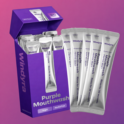 🔥Last Day 80% OFF-Windyra Purple Mouthwash, Alcohol-Free Fresh Mint Mouthwash, Portable Oral Care Sachets
