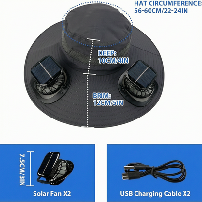 Ultra-Light Waterproof Dual-Motor Solar Fan — Lighter Than a Baseball (Only 9oz) 🔥Last Day 50% OFF